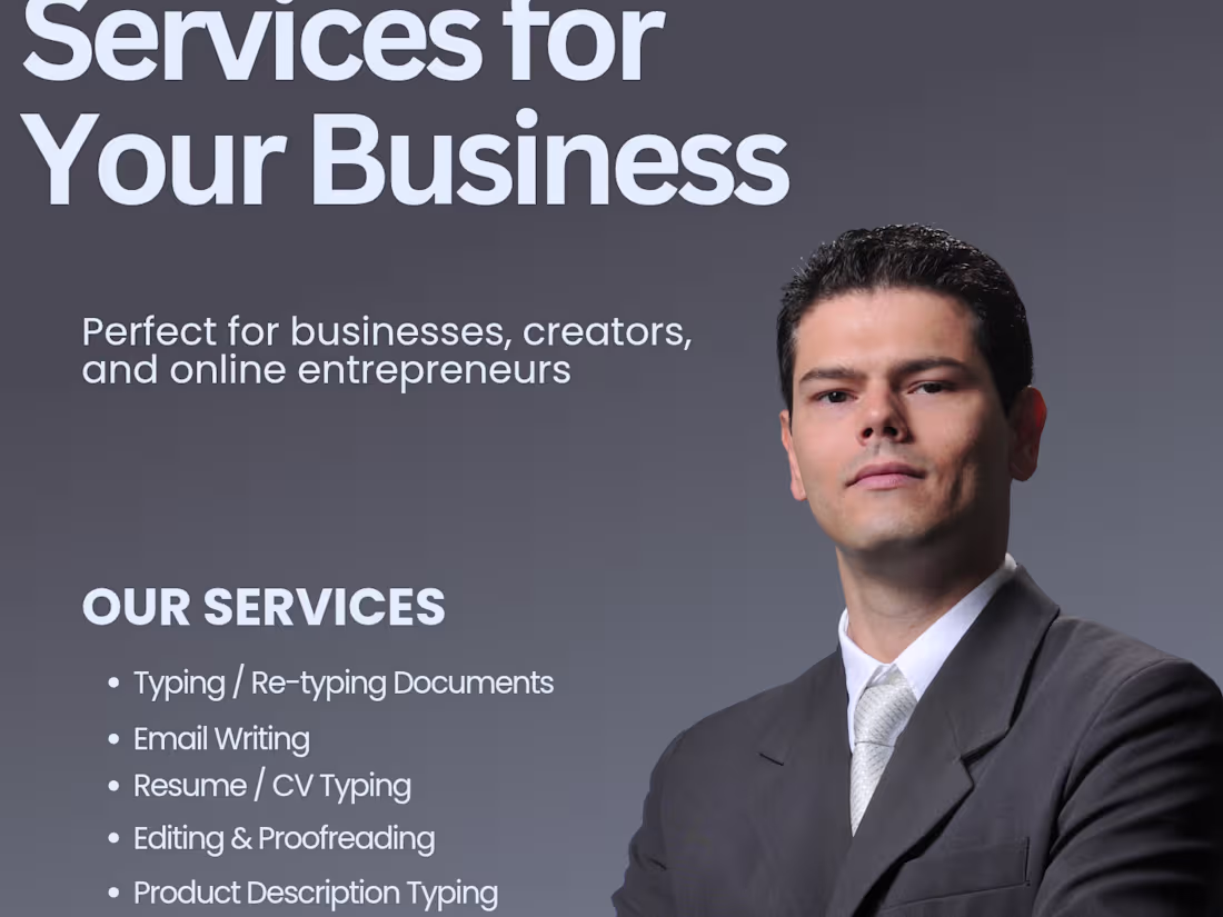 Cover image for Professional Writing, Typing & Editing Services