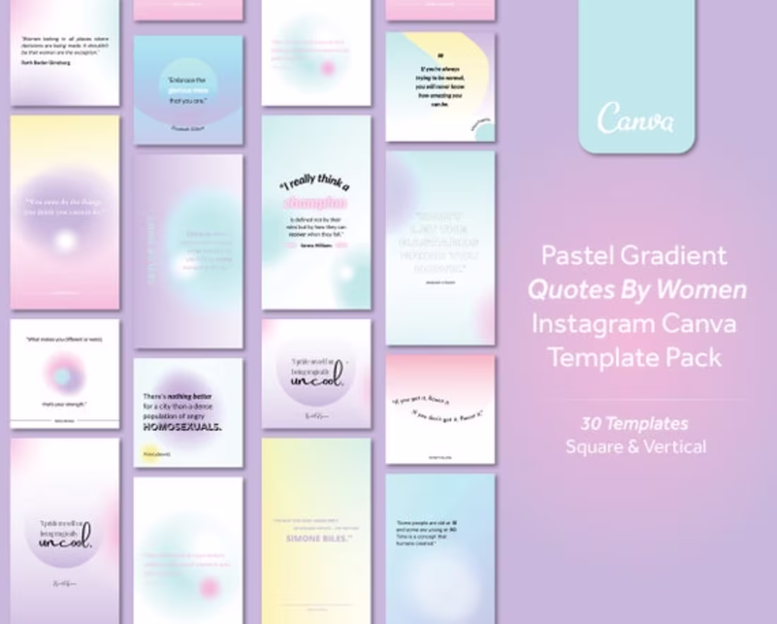 Cover image for Instagram Template Pack | Inspirational Quotes by Women  