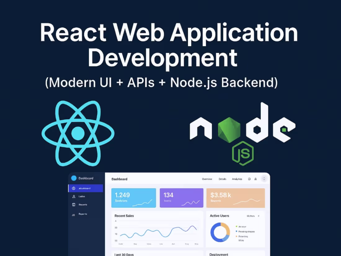 Cover image for React Web Application Development ( APIs + Node.js Backend)