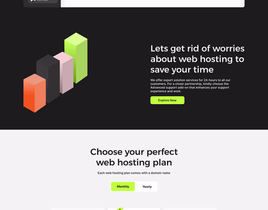 Cover image for A Full landing page of a web hosting platform