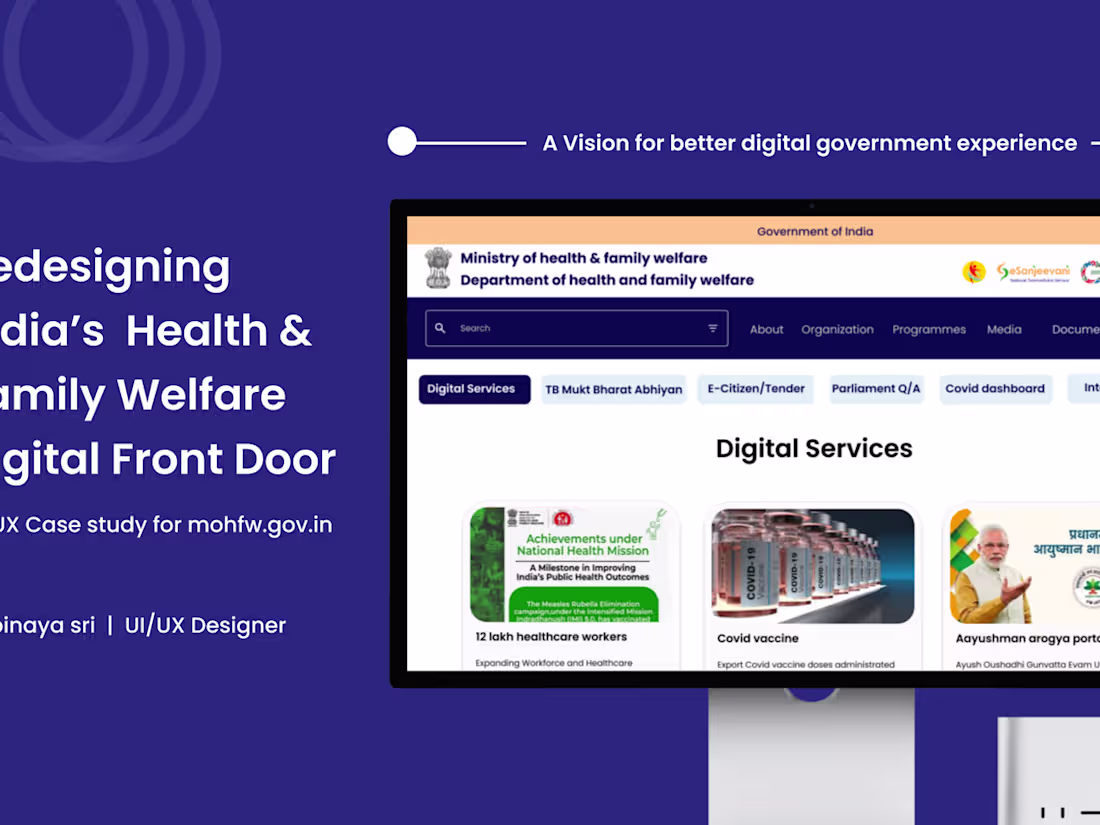 Cover image for UI/UX case study - India's digital Platform redesign