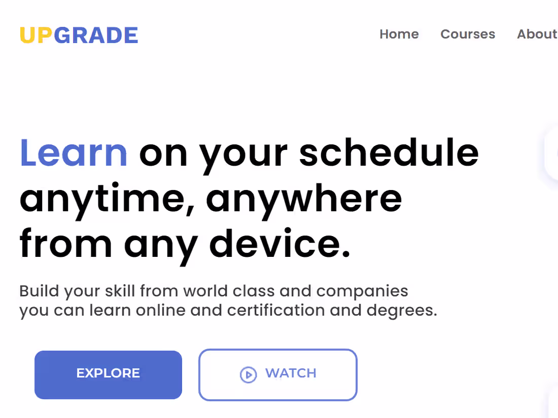 Cover image for Upgrade Landing Page
