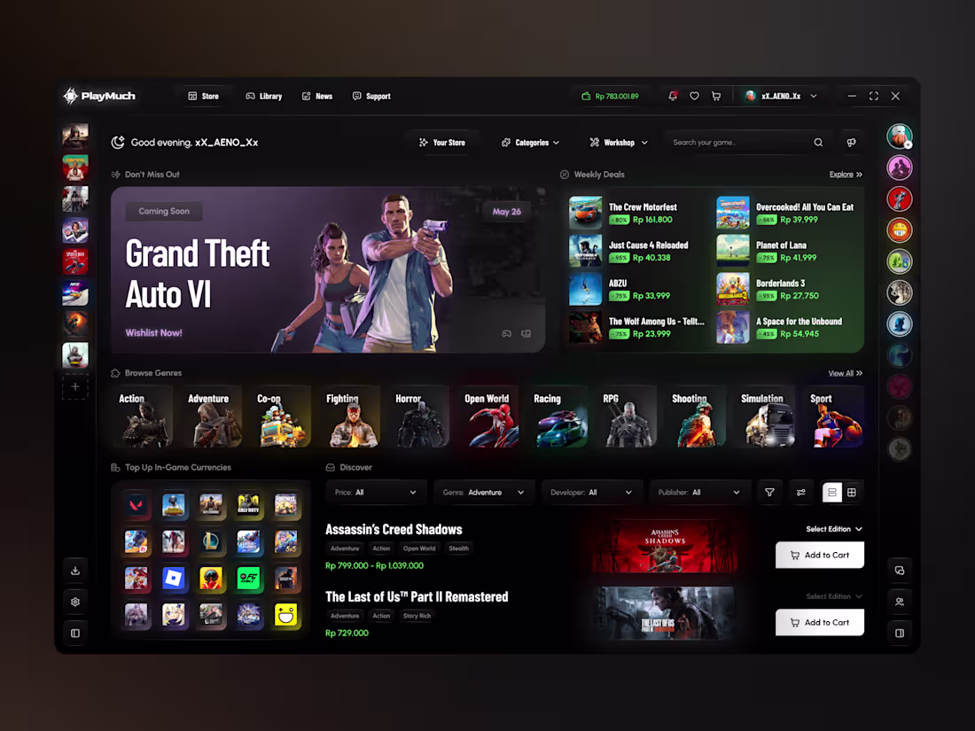 Cover image for PlayMuch Gaming - Dashboard Store