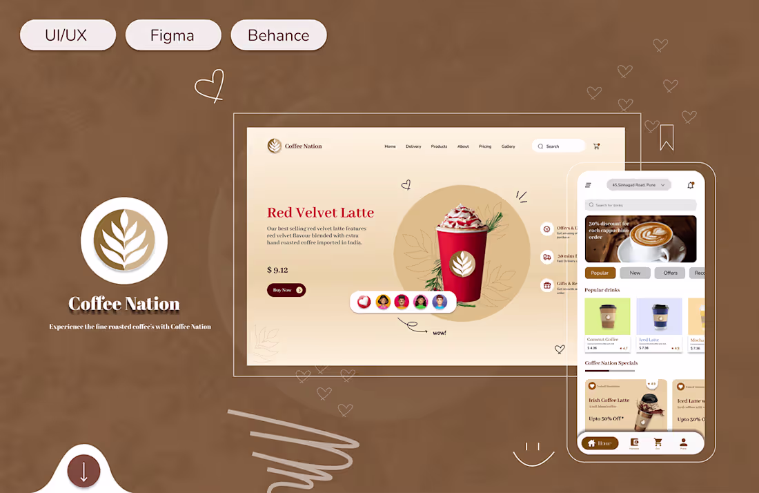 Cover image for Coffee Web App on Behance