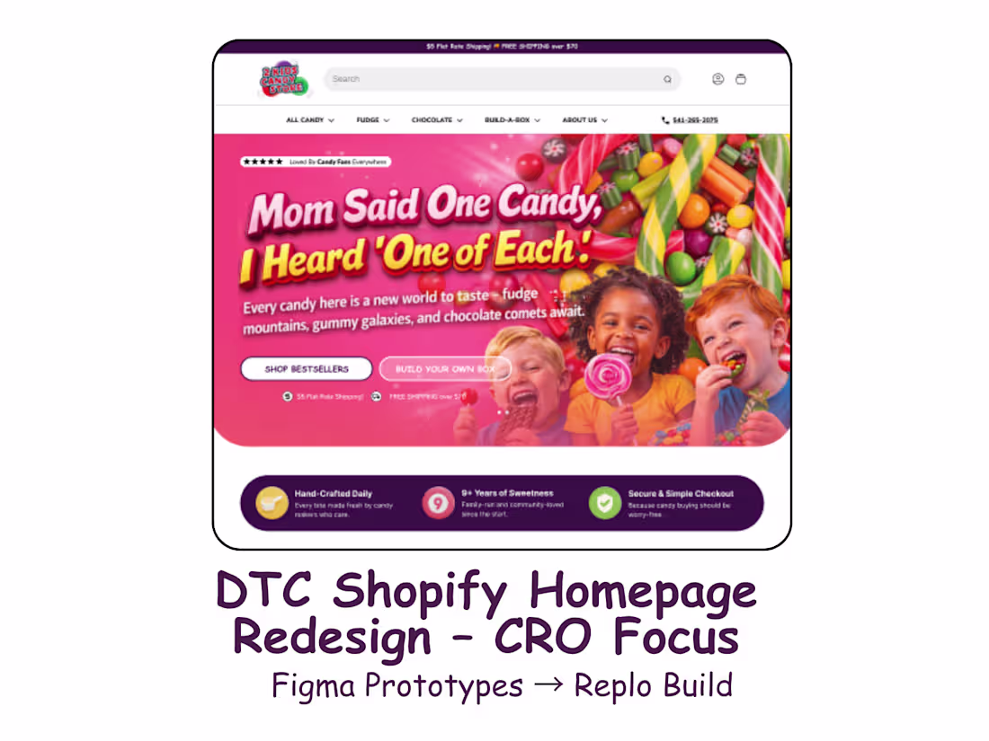 Cover image for CRO-Driven Shopify Homepage Redesign for DTC Brand