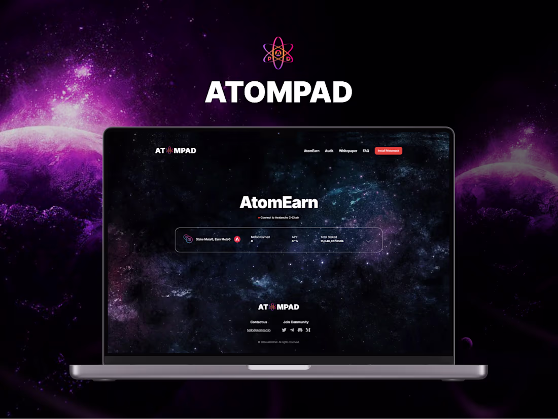 Cover image for AtomPad – Multichain DeFi Platform Website UI/UX Design