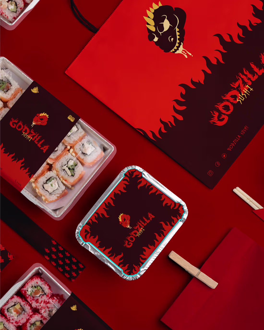 Cover image for Godzilla Sushi Branding & Design