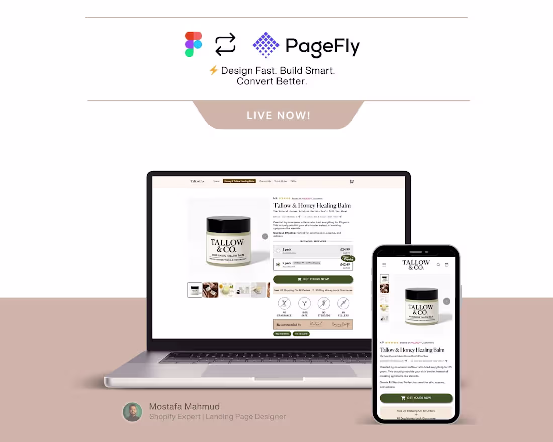 Cover image for Designed a high-converting Shopify landing page using PageFl...