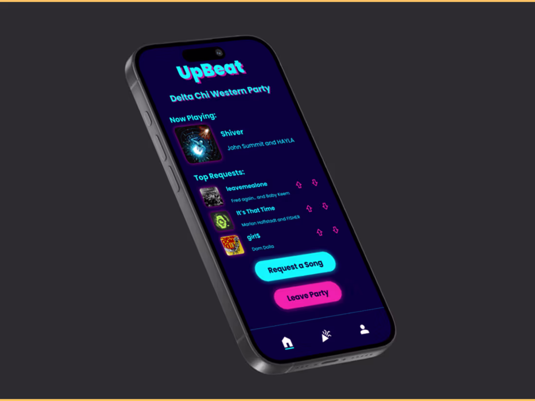 Cover image for UpBeat App Design for Partygoers and DJs