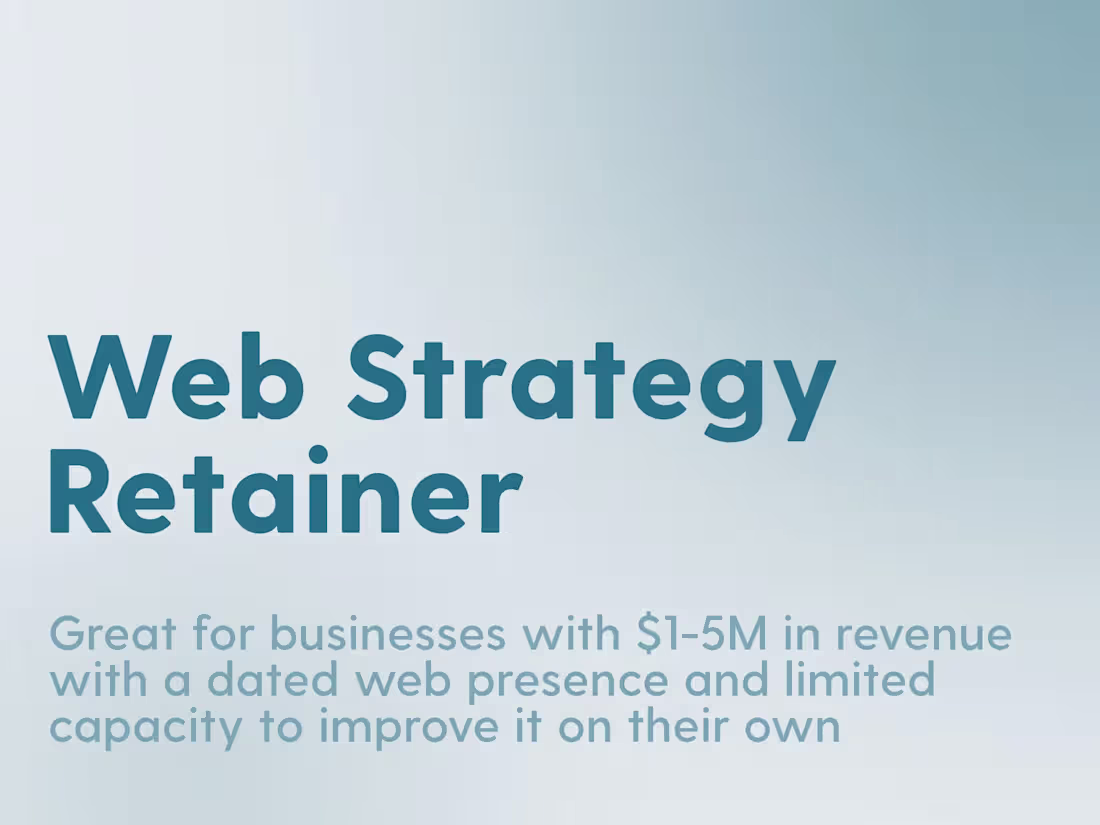 Cover image for Web Strategy Retainer
