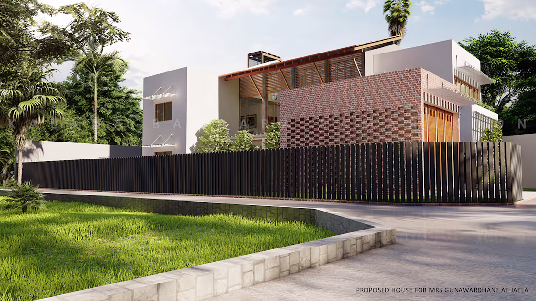 Cover image for PROPOSED HOUSE FOR MRS GUNAWARDENA AT JA ELA SRI LANKA :: Behan…