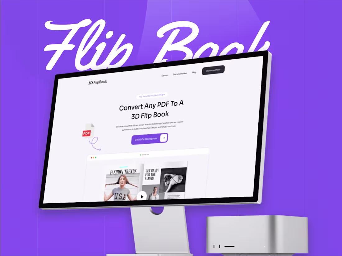 Cover image for 3D Flip Book - Plugin Landing Page Design