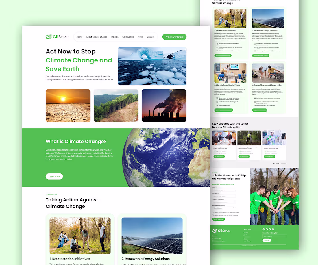 Cover image for Climate Change Awareness Website Design by Figma