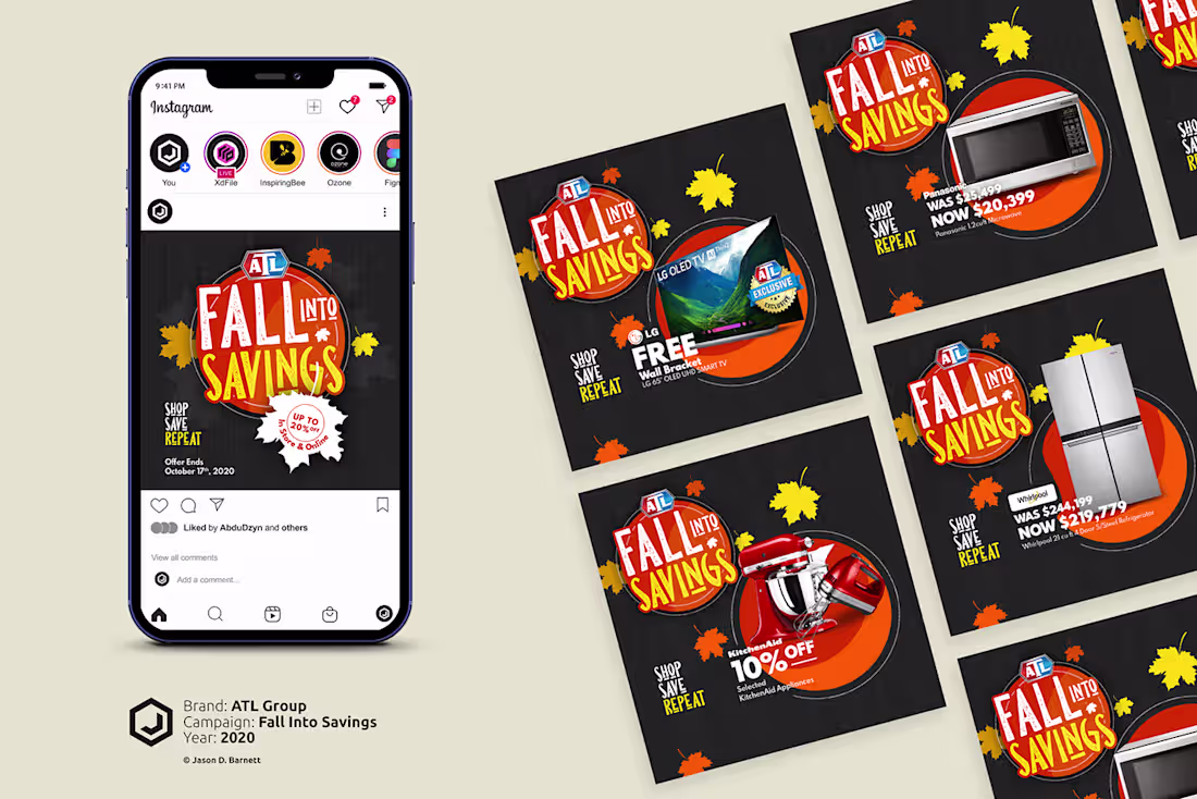 Cover image for ATL: Fall Into Savings (2020) Campaign on Behance
