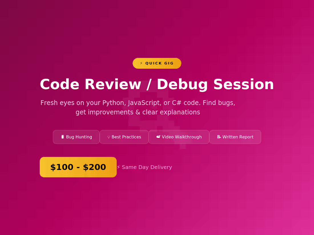 Cover image for Code Review - Find Bugs & Get Improvements