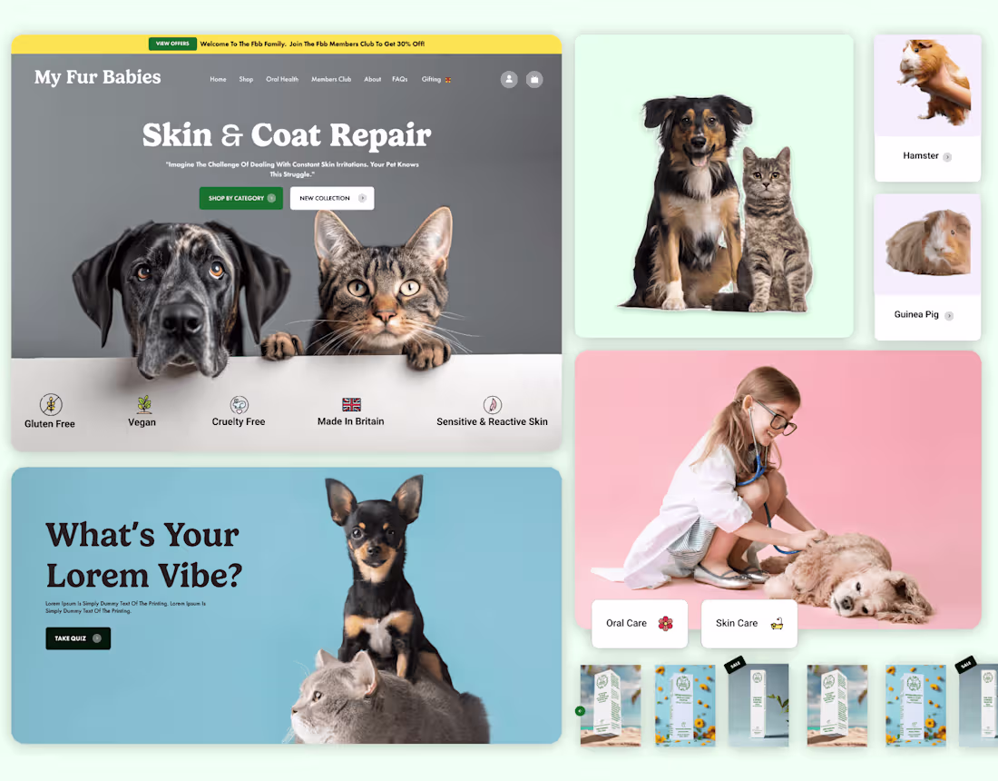 Cover image for Pets Skin & Oral Care Website UI/UX Design & Shopify Development