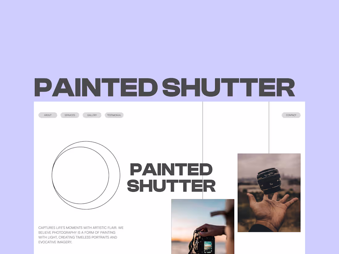 Cover image for Painted Shutter: Photography Studio The website design for P...