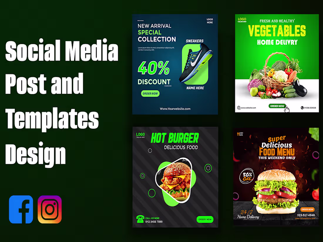 Cover image for I will design eye catching social media templates