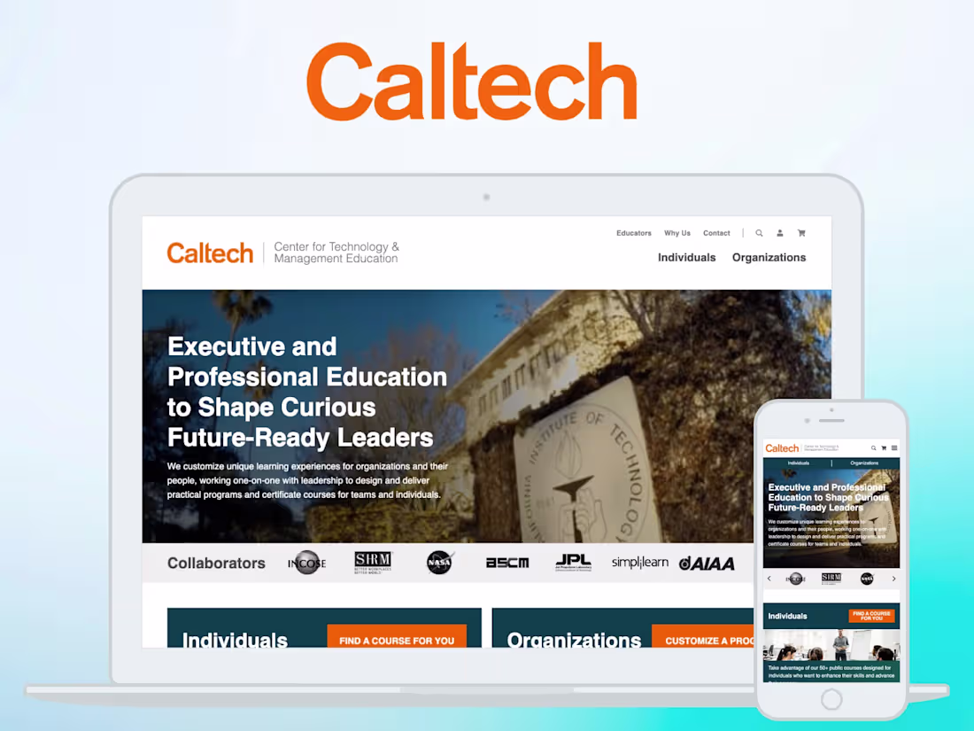 Cover image for Caltech Responsive eCommerce eLearning UX Design