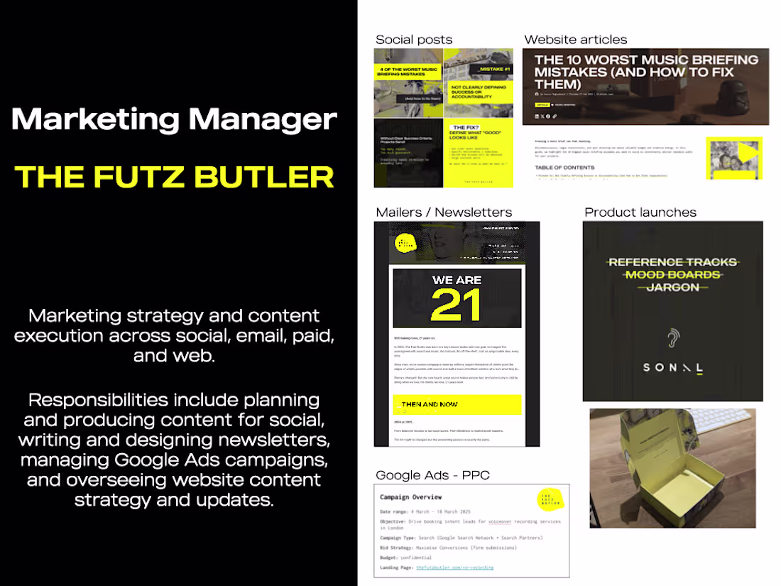 Cover image for Multi-Channel Marketing & Content Management for The Futz Butler