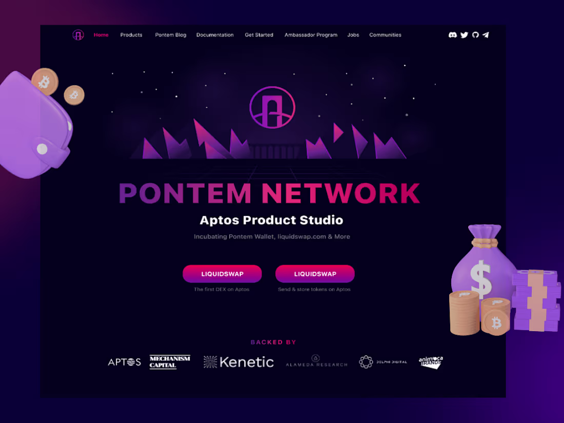 Cover image for Pontem Network Ui Design #Crypto