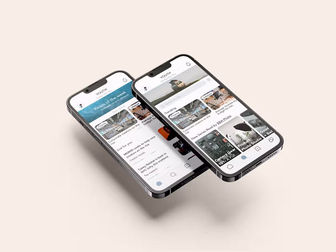 Cover image for Mobile UI: Youth - Stories for creatives, by creatives