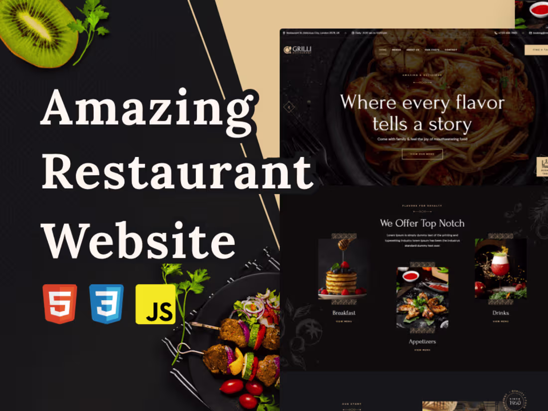 Cover image for JavaScript Restaurant Web page