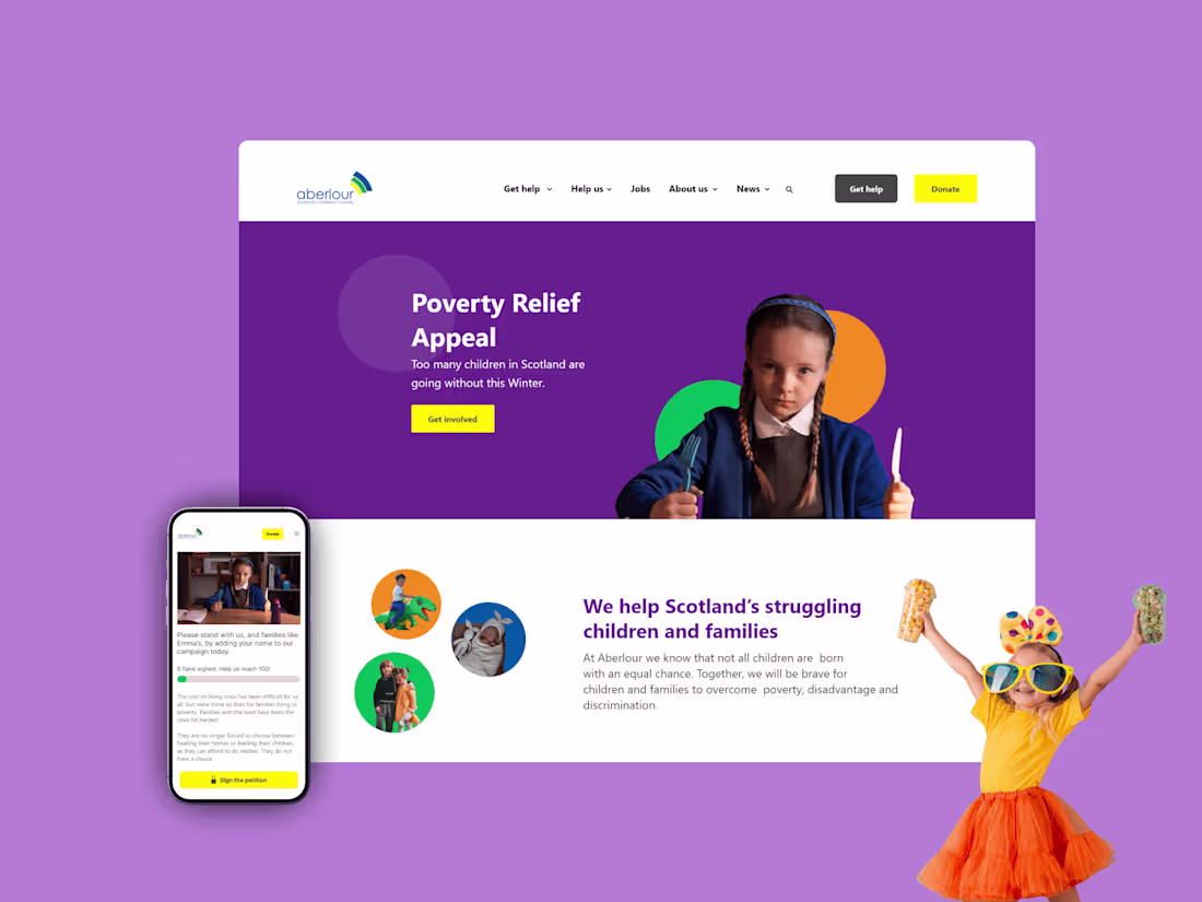 Cover image for Aberlour Children's Charity - Website redesign
