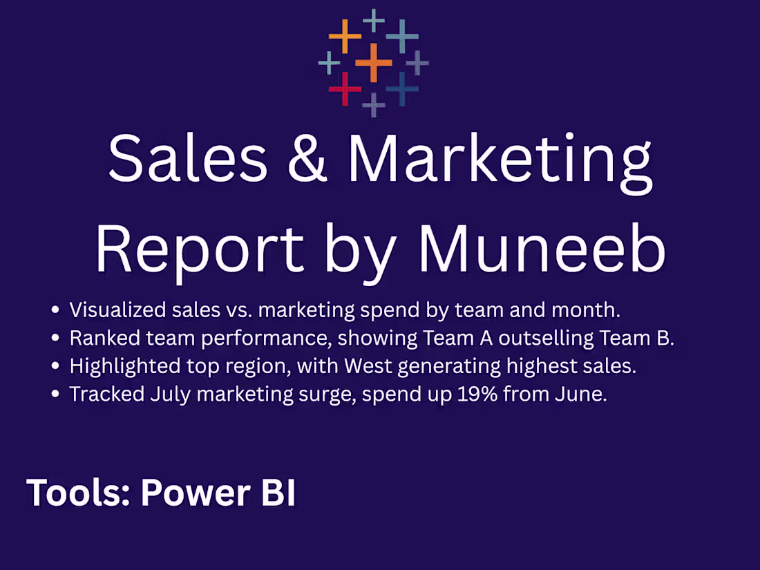 Cover image for Sales & Marketing Report by Muneeb