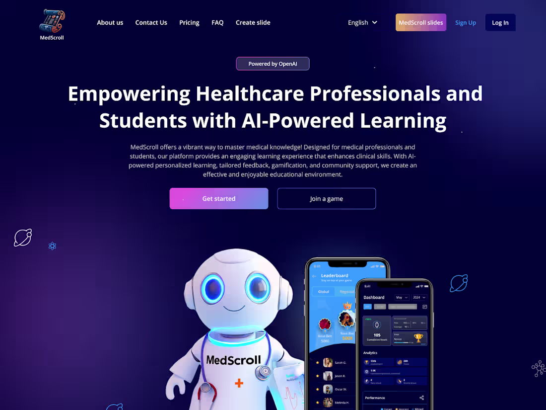 Cover image for MedScroll offers educational services for medical students