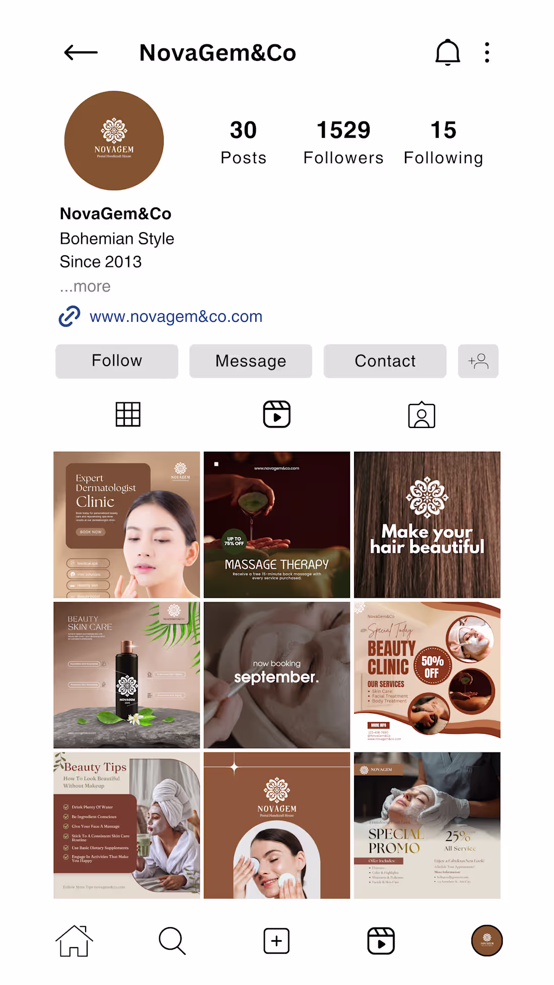 Cover image for NovaGem&Co – Instagram Grid Design for a Luxury Skincare Bra...