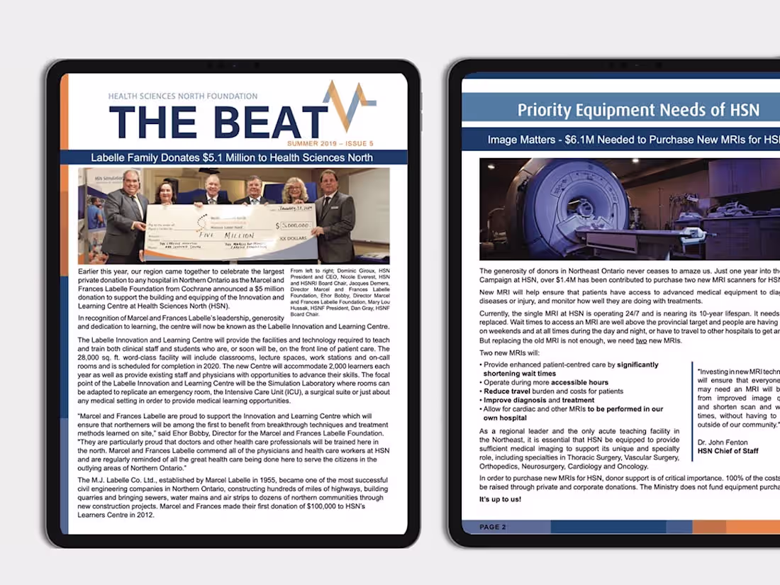 Cover image for Health Sciences North Foundation Campaign Design 