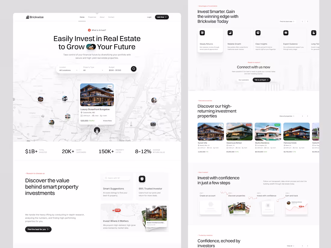 Cover image for Real Estate Home Page Design 🏡 We’re excited to share our l...