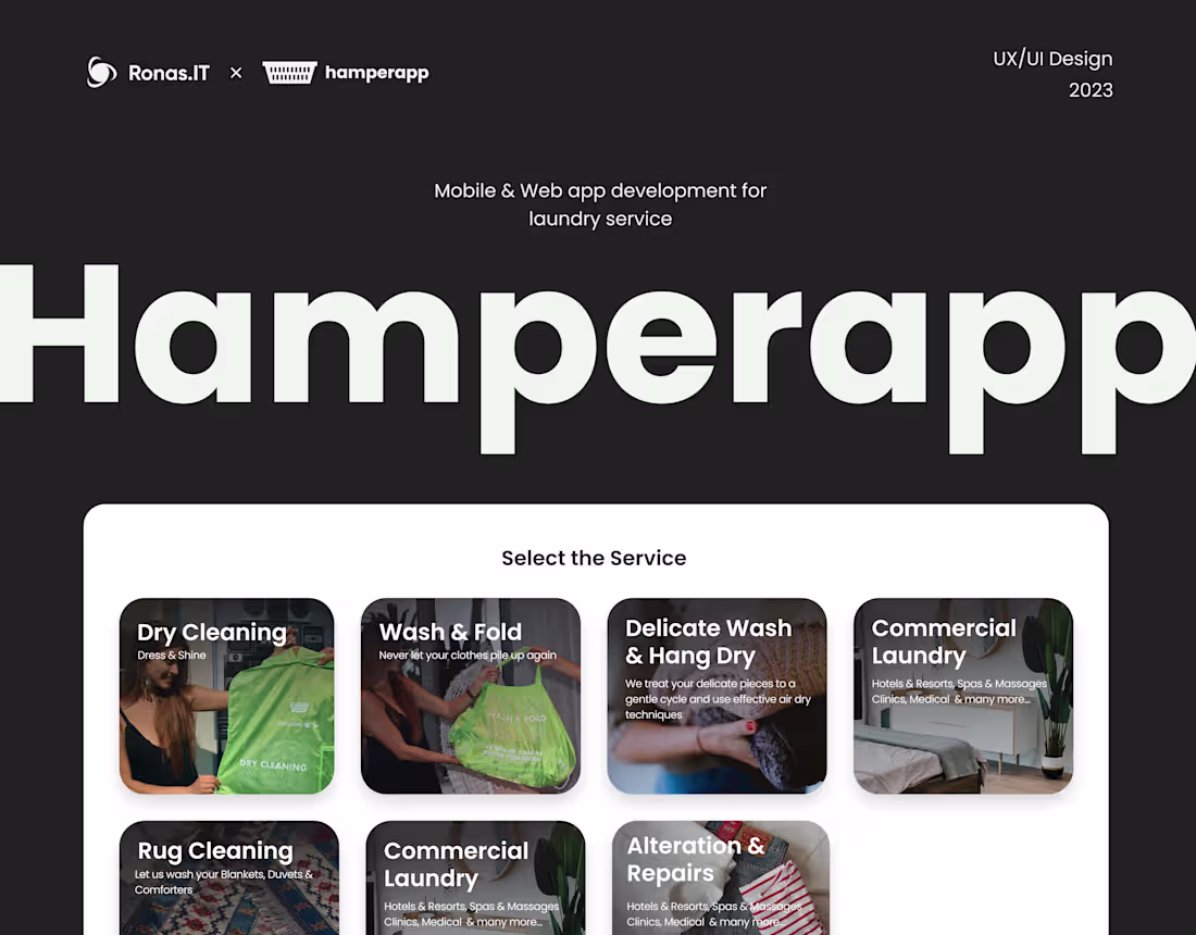 Cover image for Hamperapp – Laundry Delivery UI/UX | Ronas IT