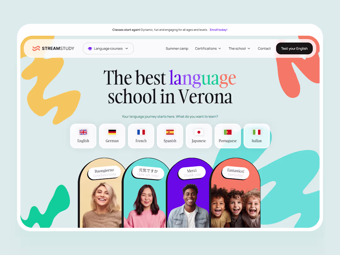 Cover image for Language School Landing Page