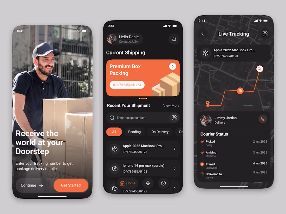 Cover image for Modern Delivery Service App UI Design