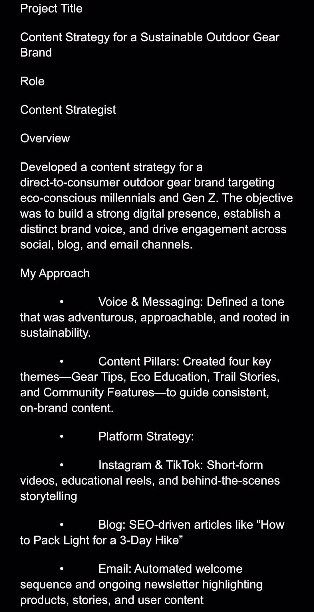 Cover image for Content Strategy For Sustainable Outdoor Gear Brand