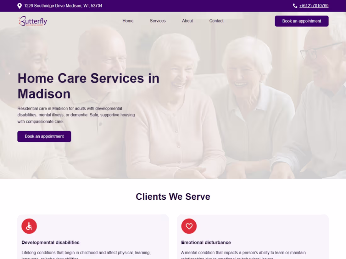 Cover image for Website design Butterfly