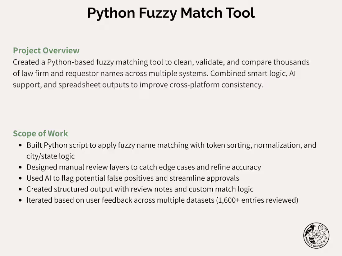 Cover image for Python Fuzzy Match Tool – Smart Data Validation System