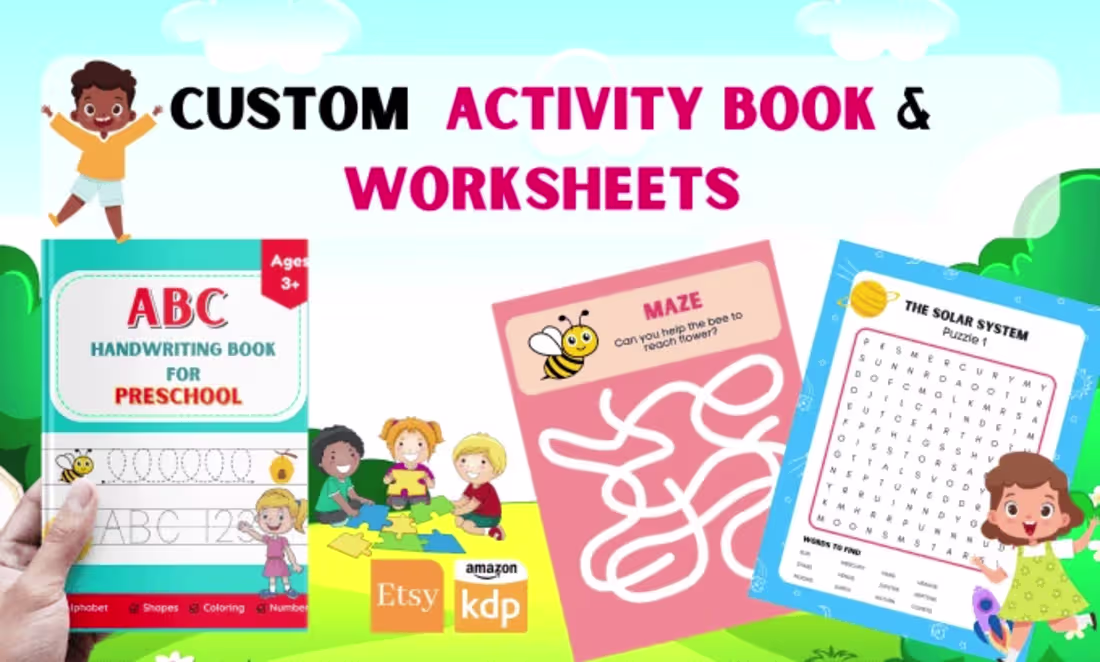 Cover image for Custom worksheets for kids