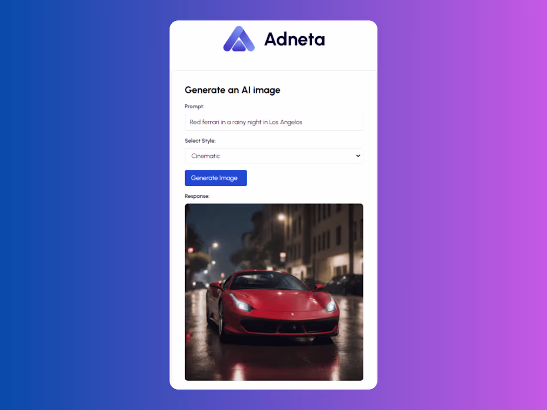 Cover image for Adneta - Image Generation AI