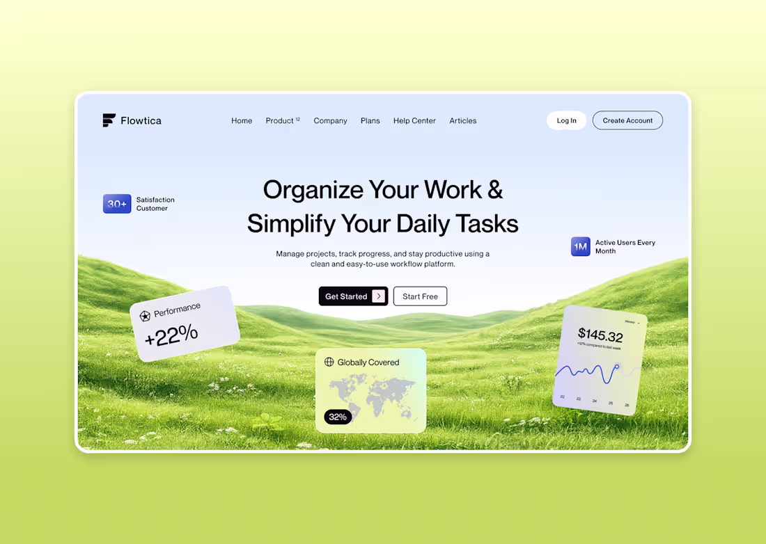 Cover image for Productivity SaaS landing page hero