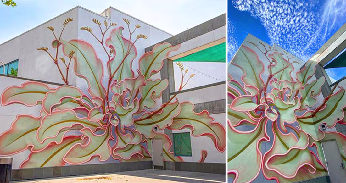 Cover image for Visual Artist Mona Caron Covered A Building With A Stunning Flo…
