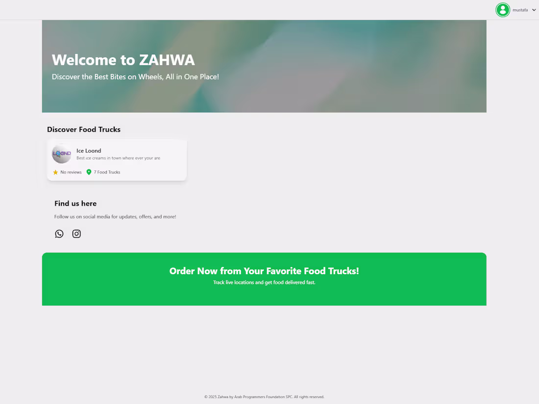 Cover image for Zahwa - Your Food Truck Hub