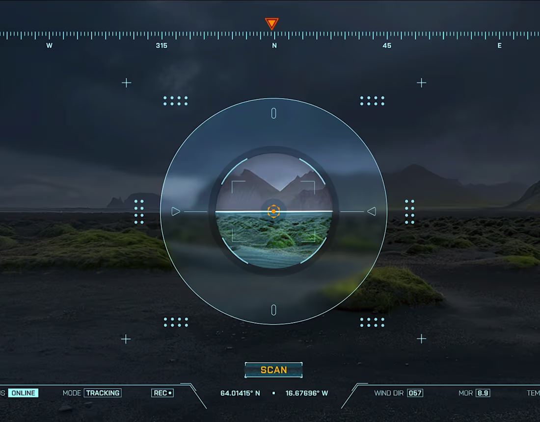 Cover image for RETICLE HUD ( Rive interactive)