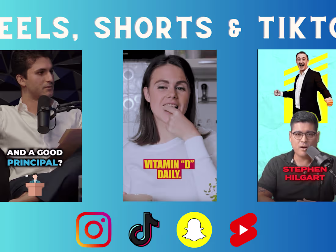 Cover image for Engaging clips for Tiktok, Instagram and Youtube shorts