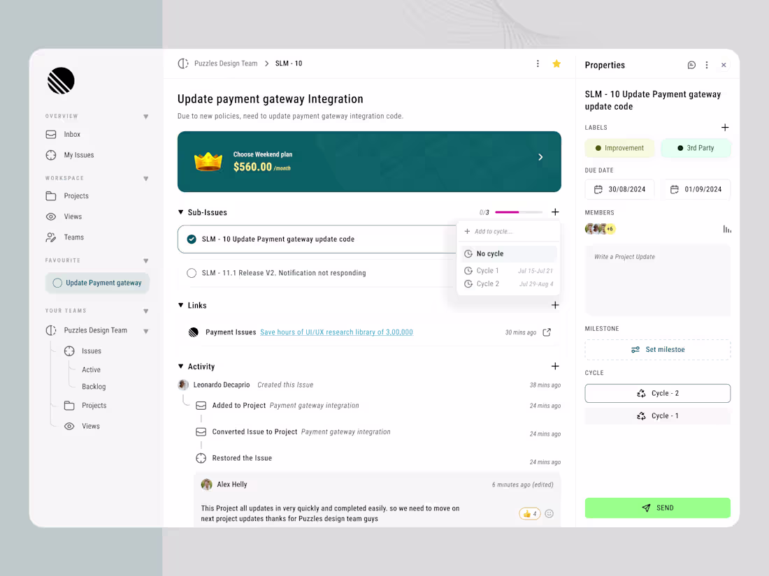 Cover image for Project Management & Team Collaboration Dashboard