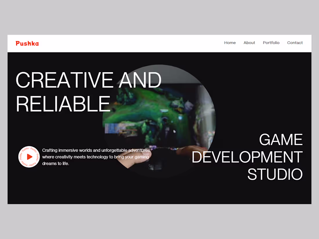 Cover image for Framer Landing page for pushka Game development Studio 