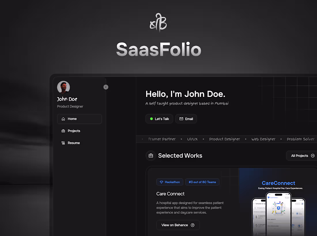 Cover image for SaasFolio - Website Design & Framer Development