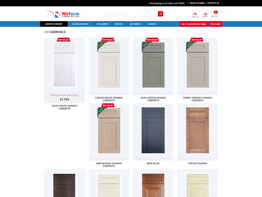 Cover image for Wordpress - Nuform Cabinetry E-commerce Website Development